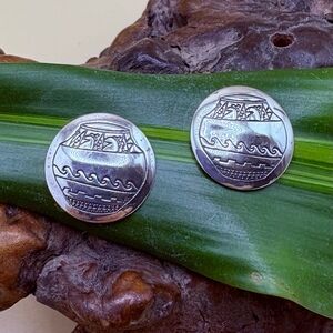 Native American inspired sterling silver earring